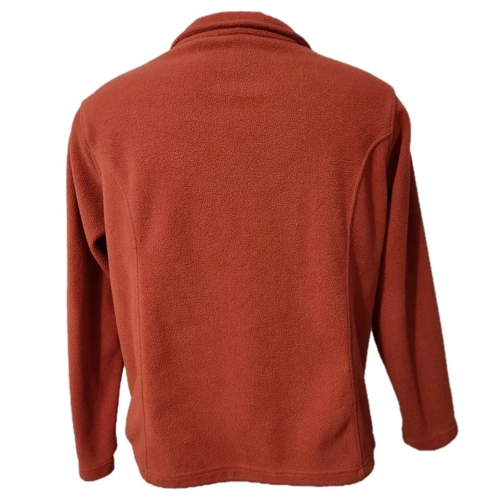 Cabelas Fleece Jacket 2XL Mens Gorp Cabin Core Orange Full Zip Mock Neck Coat